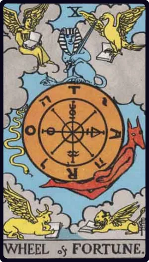 کارت چرخ سرنوشت (Wheel of Fortune) در تاروت